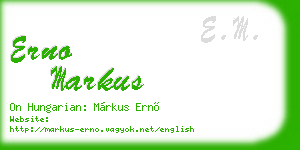 erno markus business card